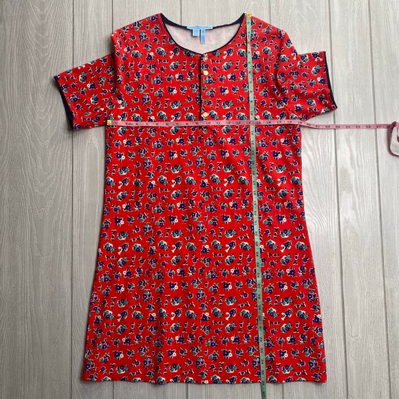 Draper James Women's Georgia Red Floral Mini Henley Dress Size Large - Picture 6 of 11